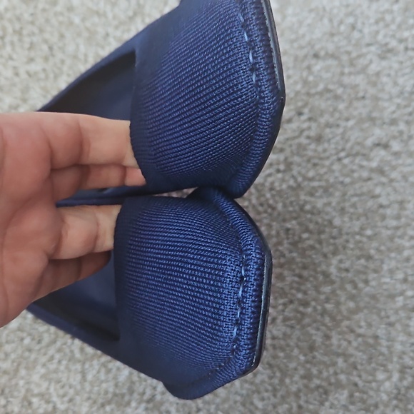 Navy Pointed Kitten Heel Pumps - Women's Dress Shoes - Picture 12 of 12